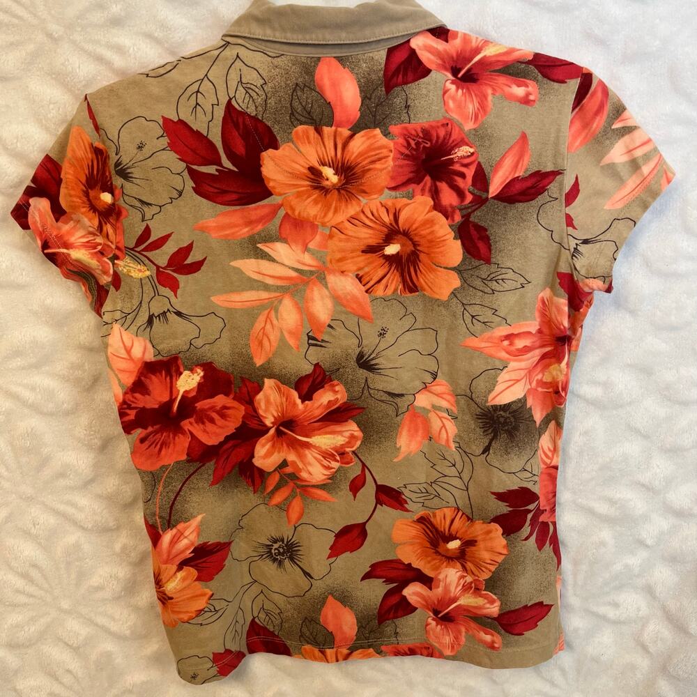 Caribbean Joe Polo Sz Sm Hawaiian top